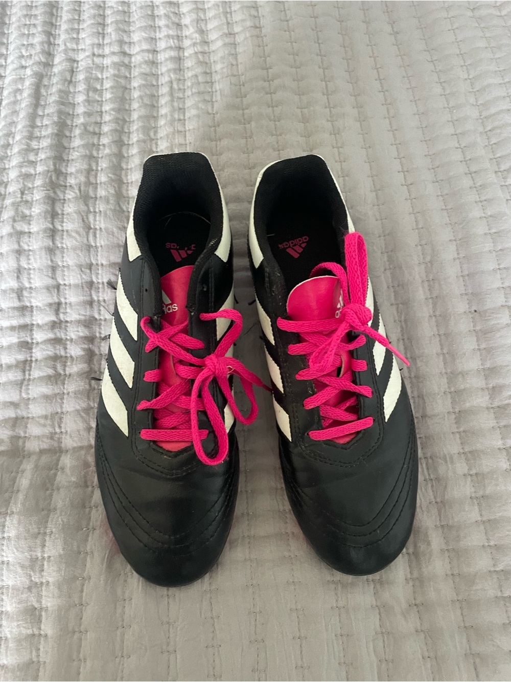 Adidas Kids Soccer Cleats Black Pink White Size 6 US